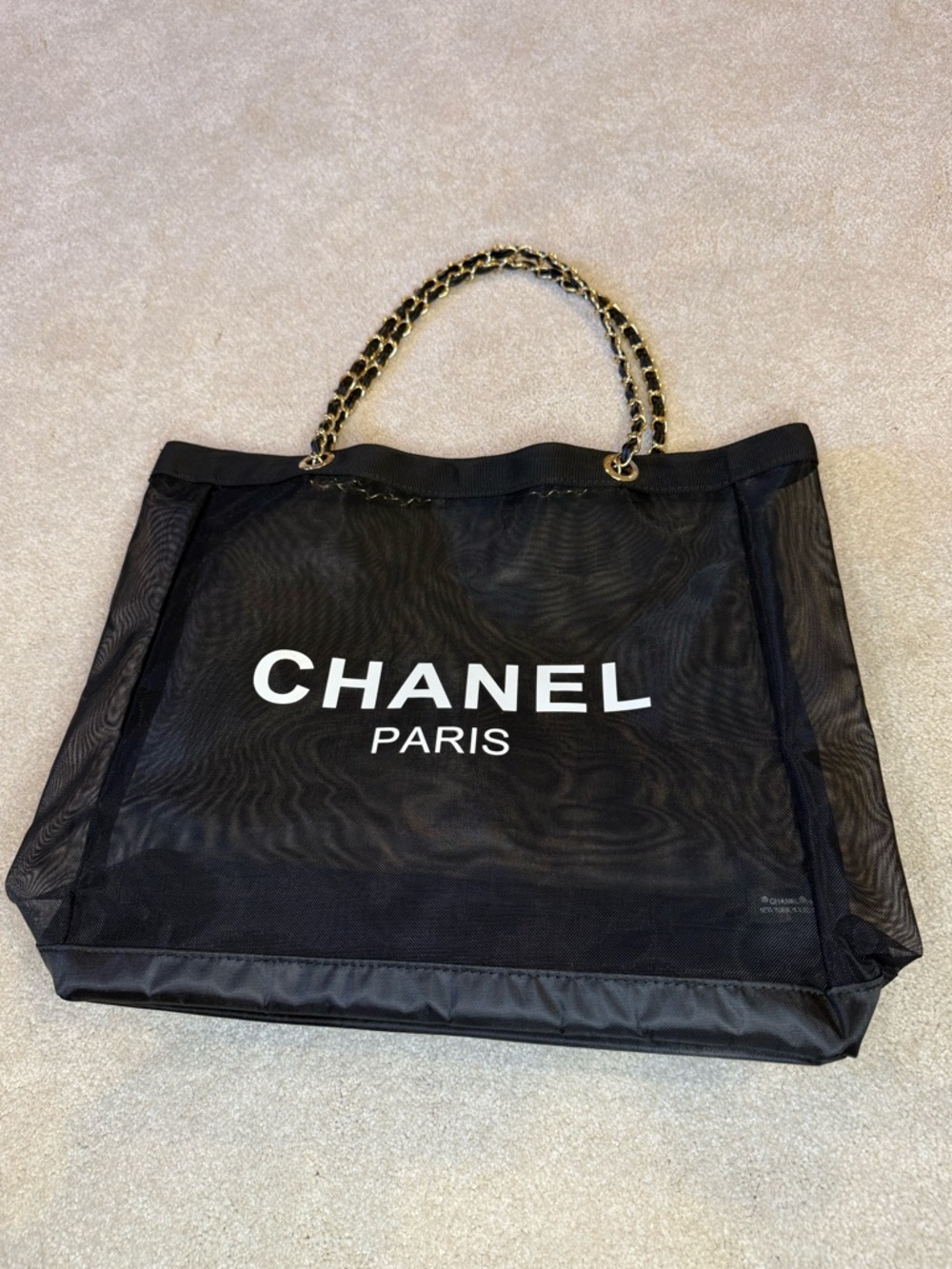 Chanel GWP Black and White Mesh Tote Bag
